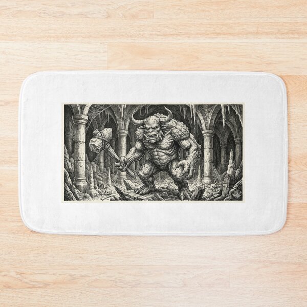 Item preview, Ancient Cave Troll – Dark Fantasy Line Art designed and sold by furrydrool.