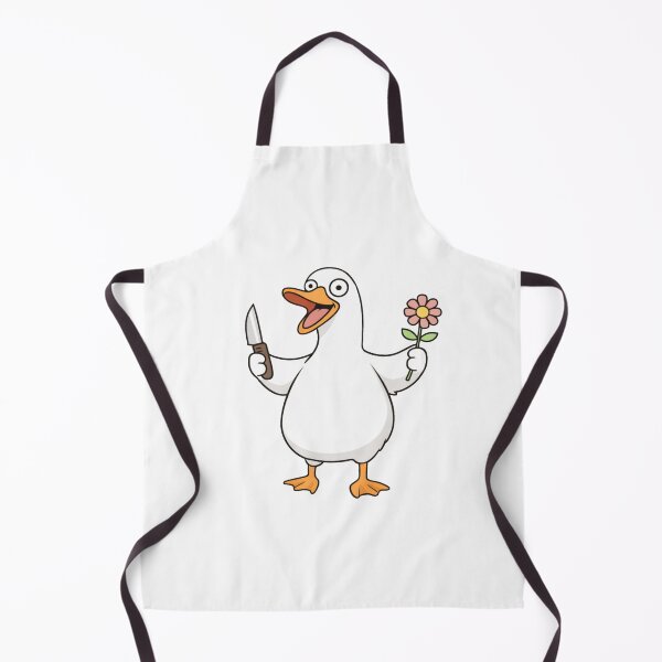 Item preview, Funny Goose with Knife and Flower | Cute but Dangerous Duck Meme Sticker designed and sold by KhananiStudio.