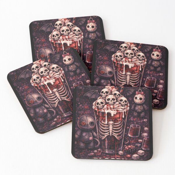 Item preview, Bloody Sweet Dreams Gothic Milkshake – Dark Cute Dessert, Skulls & Macabre Aesthetics designed and sold by ABsoluzen.