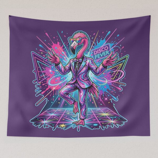 Item preview, Flamingo Disco King – Neon Party Vibes designed and sold by RH Design Lab.