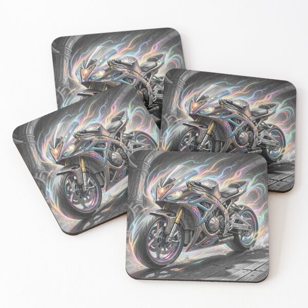 Item preview, Colorful Neon Motorcycle Art with Dynamic Energy and Urban Vibes designed and sold by FotoworldEdel.