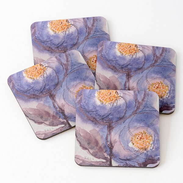 Item preview, Purple Swirling Watercolor Flowers designed and sold by Kara Draws.
