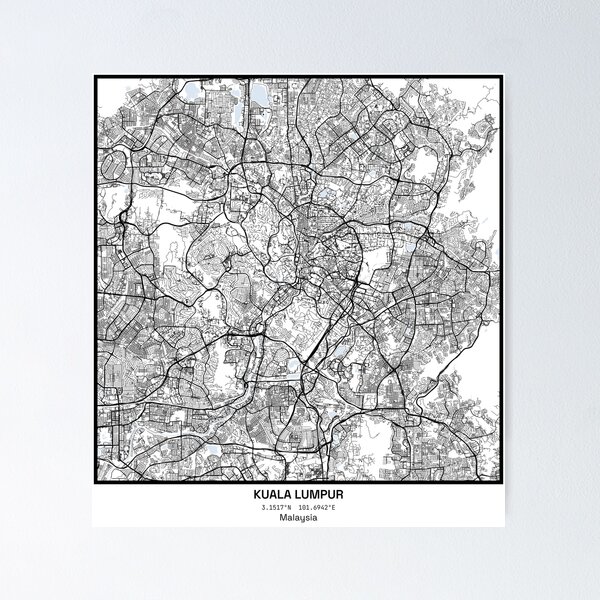 Item preview, Kuala City Line Art Square designed and sold by DrawMeACity.