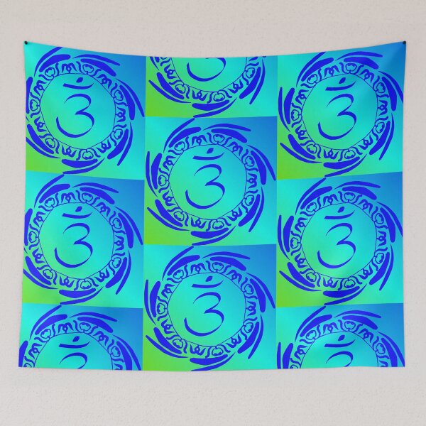 Item preview, Blue Om Symbol Mandala | Spiritual Aum Meditation Gradient Art designed and sold by GiftzCircle.