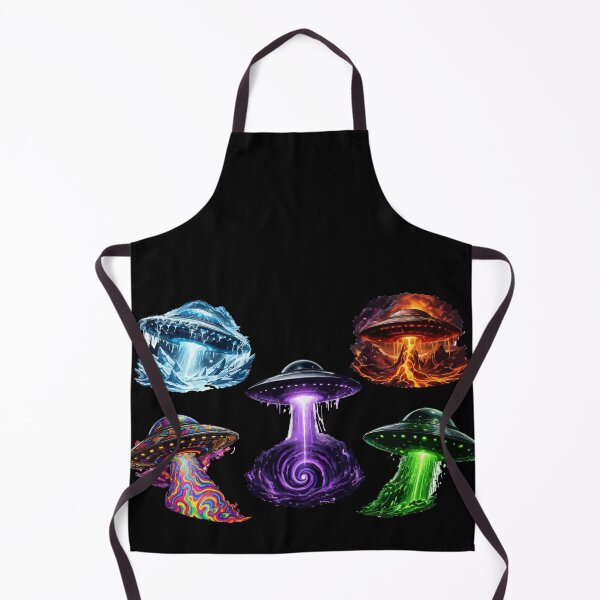 Item preview, Cosmic UFO Elements Set – Fire Ice Neon Galaxy Spaceships Abstract Sci-Fi Design designed and sold by RidaSalArt.
