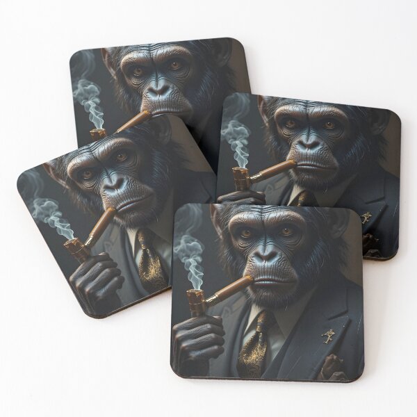 Item preview, ¿Chimpancé gánster? | Ambiente de mafia de lujo | Arte cinematográfico con IA designed and sold by LoriaTheFashion.
