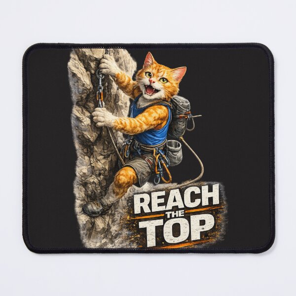 Item preview, Climbing Cat – Reach the Top designed and sold by IrynaLineArt.