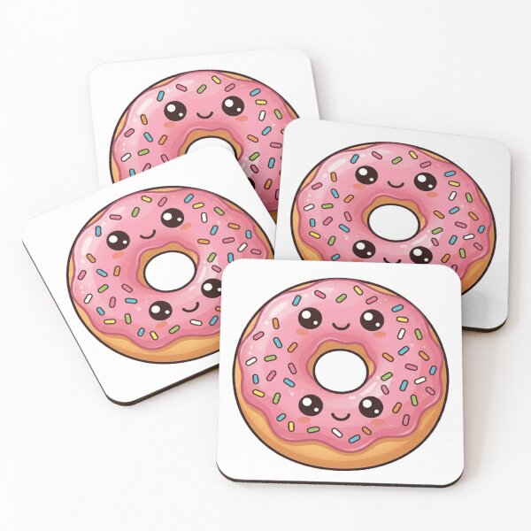 Item preview, Pink Strawberry Iced Donut Kawaii designed and sold by redsharkuk.