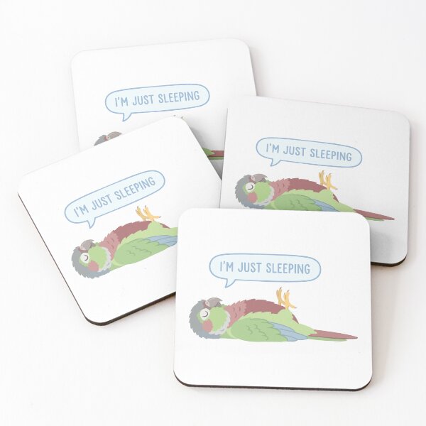 Item preview, Just Sleeping Funny Green Cheek Conure On Back designed and sold by Petzzz.