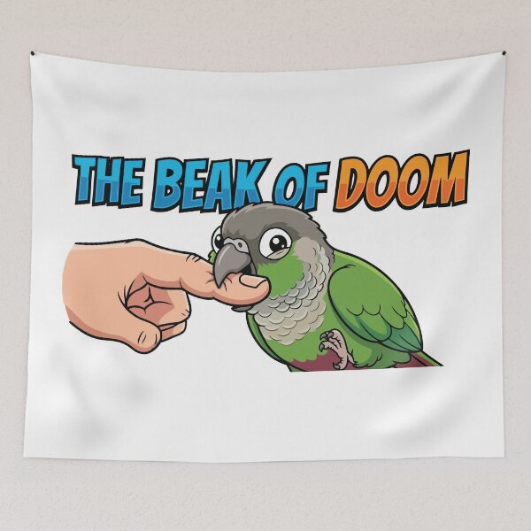Item preview, The Beak Of Doom Funny Green Cheek Conure Biting designed and sold by Petzzz.
