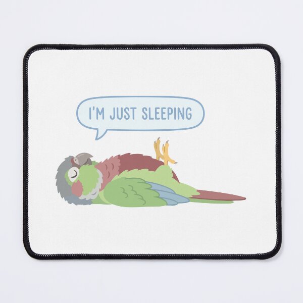 Item preview, Just Sleeping Funny Green Cheek Conure On Back designed and sold by Petzzz.
