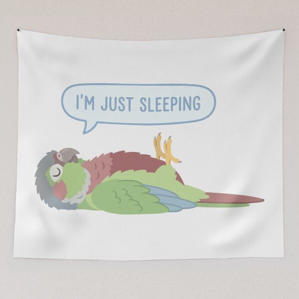 Item preview, Just Sleeping Funny Green Cheek Conure On Back designed and sold by Petzzz.
