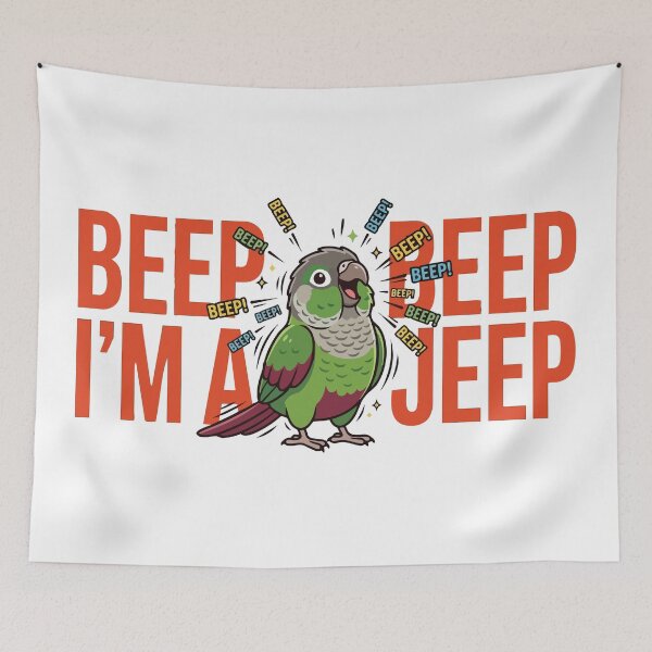 Item preview, Beep Beep I Am A Jeep Green Cheek Conure designed and sold by Petzzz.