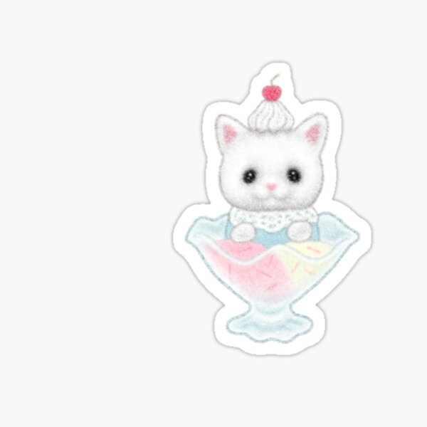 sundae kitty critter Sticker