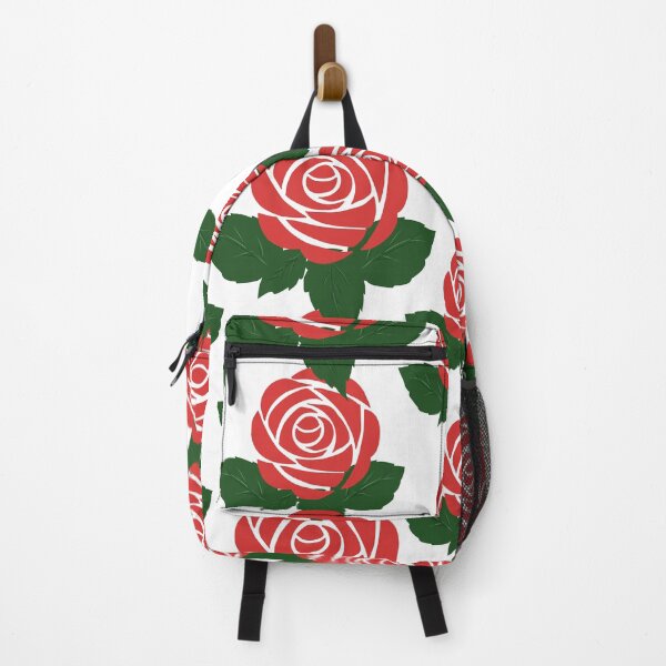 Item preview, Seamless Red Rose Floral Pattern with Green Leaves on White Background designed and sold by PowerAntShop.
