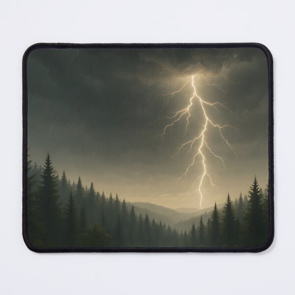 Item preview, Thunderstorm over the forest with lightning (AI generated) designed and sold by MS - AI - creative.