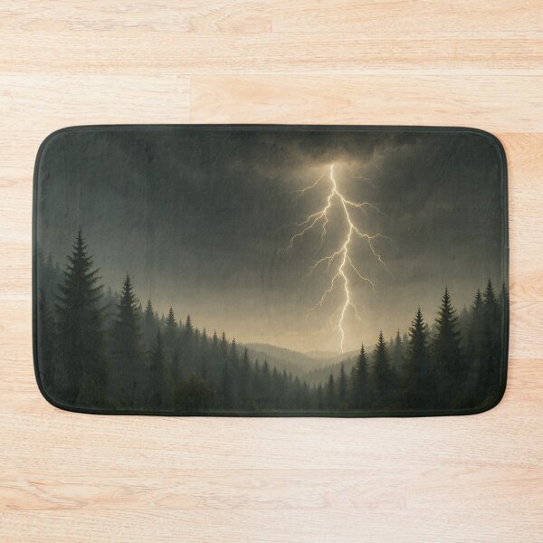 Item preview, Thunderstorm over the forest with lightning (AI generated) designed and sold by MS - AI - creative.
