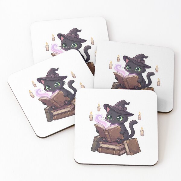 Item preview, Black Cat Reading Spell Book - Witchy Grimoire Gothic Sticker designed and sold by Hexed Whiskers.