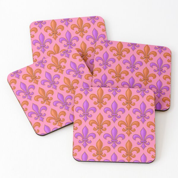 Item preview, Pink Orange Purple Fleur-de-lis Design designed and sold by PatternTitan.