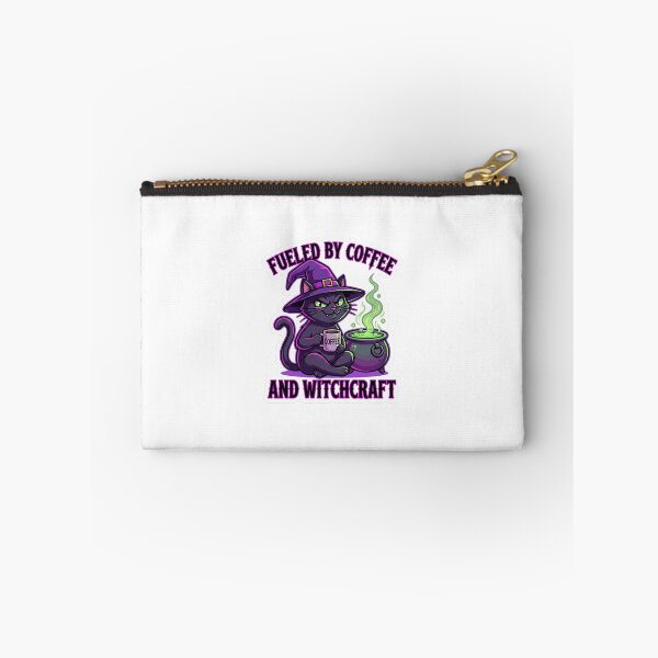 Item preview, Fueled By Coffee And Witchcraft - Sarcastic Black Cat Witch designed and sold by Hexed Whiskers.