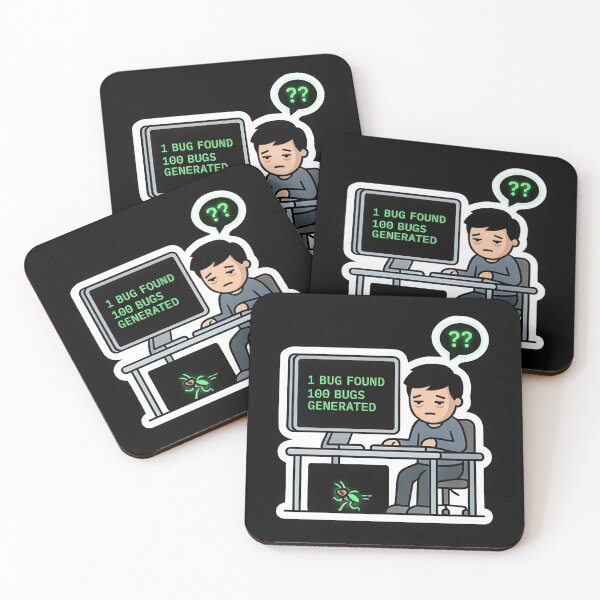 Item preview, Coder Life: Generate More Bugs, Minimalist Coding Meme Sticker designed and sold by Yogeshrock.