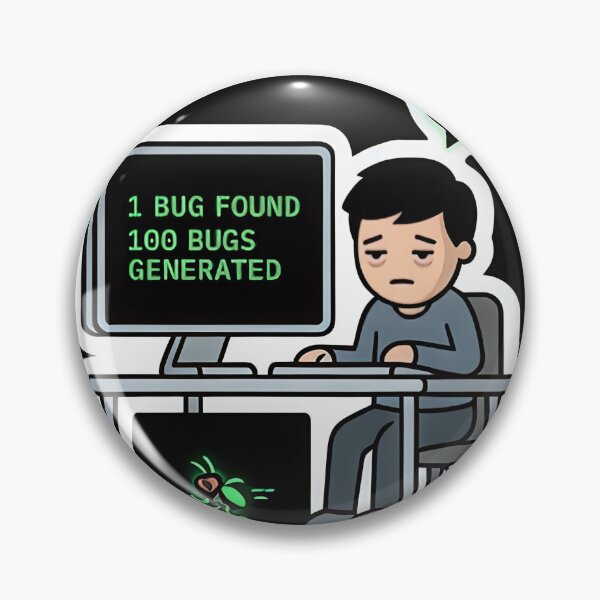 Item preview, Coder Life: Generate More Bugs, Minimalist Coding Meme Sticker designed and sold by Yogeshrock.