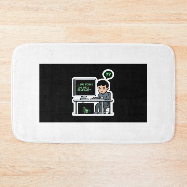 Item preview, Coder Life: Generate More Bugs, Minimalist Coding Meme Sticker designed and sold by Yogeshrock.