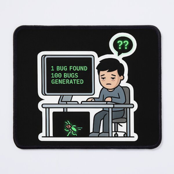 Item preview, Coder Life: Generate More Bugs, Minimalist Coding Meme Sticker designed and sold by Yogeshrock.