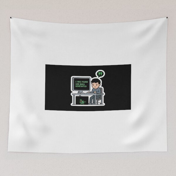 Item preview, Coder Life: Generate More Bugs, Minimalist Coding Meme Sticker designed and sold by Yogeshrock.