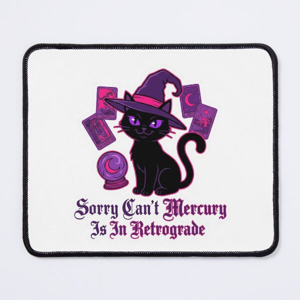 Item preview, Sorry Can't Mercury Is In Retrograde - Witchy Black Cat Astrology designed and sold by Hexed Whiskers.