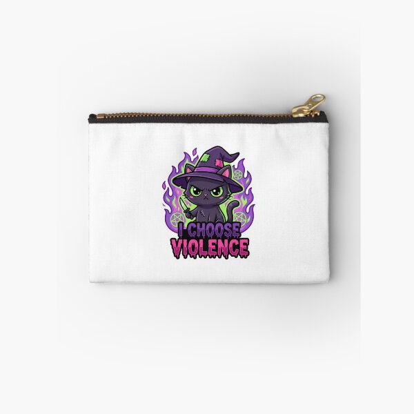 Item preview, I Choose Violence - Evil Cute Black Cat Witch Dark Humor designed and sold by Hexed Whiskers.