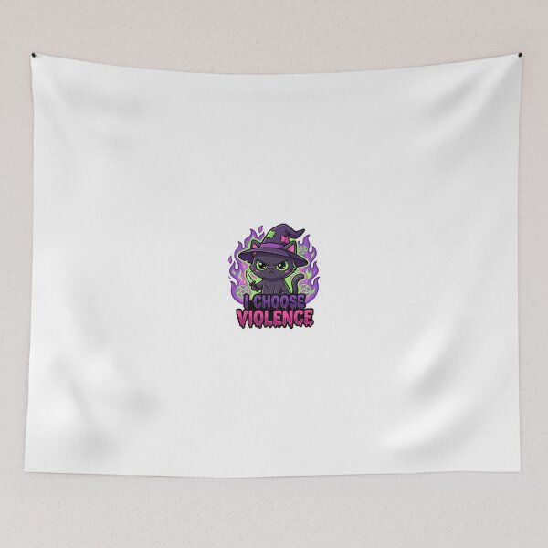 Item preview, I Choose Violence - Evil Cute Black Cat Witch Dark Humor designed and sold by Hexed Whiskers.