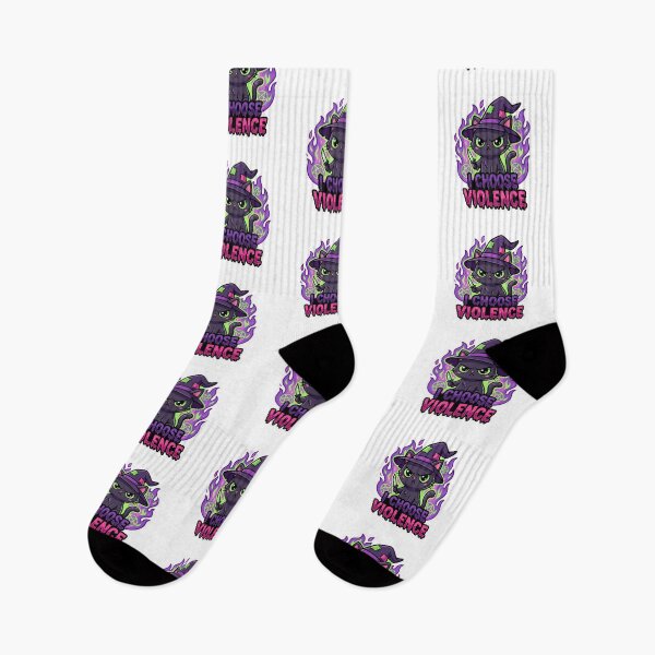 Item preview, I Choose Violence - Evil Cute Black Cat Witch Dark Humor designed and sold by Hexed Whiskers.