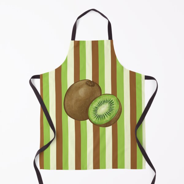 Item preview, Kiwi Fruit Illustration with Green Brown Stripes Retro Summer Aesthetic designed and sold by joleyjl.