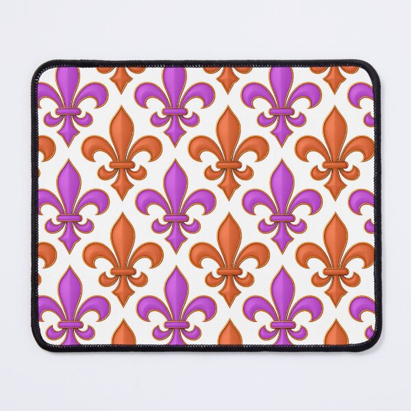 Item preview, White Orange Purple Fleur-de-lis Design designed and sold by PatternTitan.