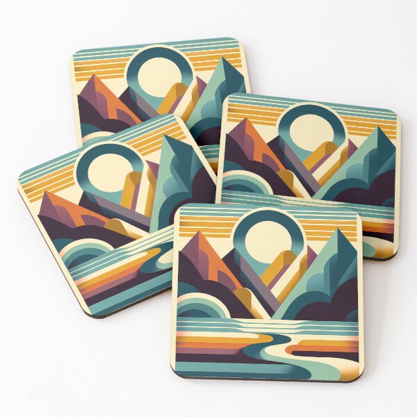 Item preview, Geometric Mountain Sunset Horizon designed and sold by InkSmithery.