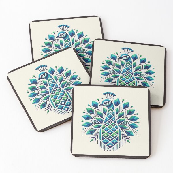 Item preview, Beautiful Geometric Blue Peacock Design  designed and sold by NivyasArtistry.