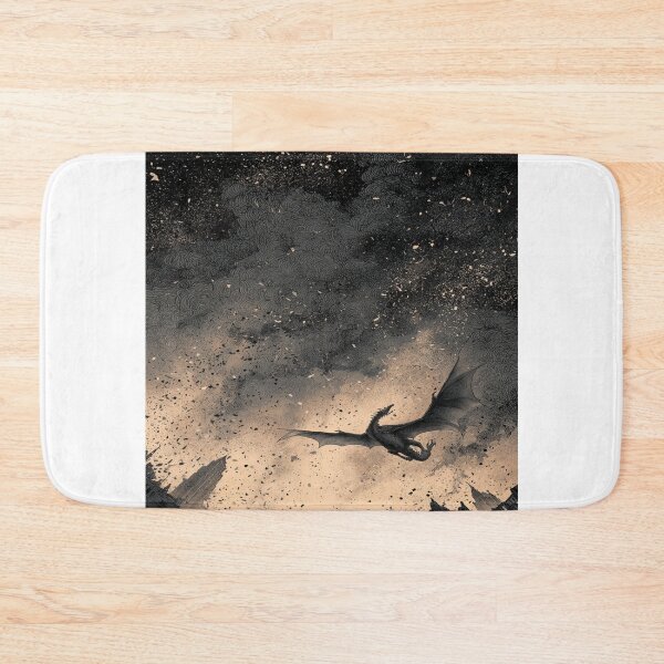 Item preview, Flying Dragon Ruined City Dark Fantasy Apocalypse designed and sold by NicolasGlowArt.