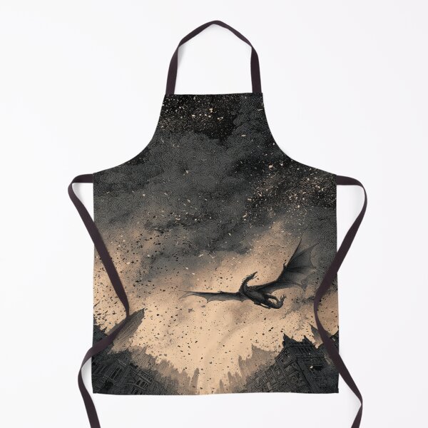 Item preview, Flying Dragon Ruined City Dark Fantasy Apocalypse designed and sold by NicolasGlowArt.