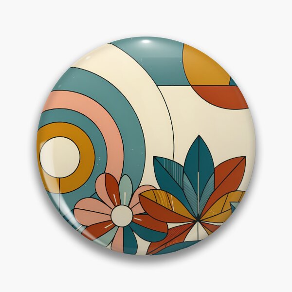 Item preview, Geometric Botanical Sun and Floral Composition designed and sold by InkSmithery.