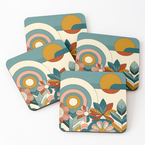 Item preview, Geometric Botanical Sun and Floral Composition designed and sold by InkSmithery.
