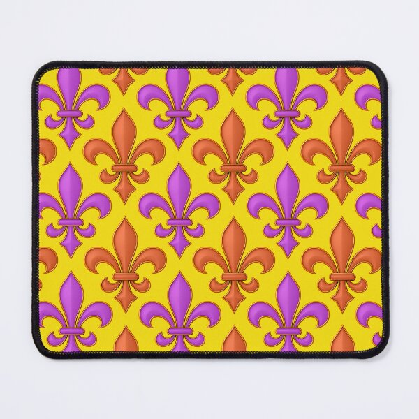 Item preview, Yellow Orange Purple Fleur-de-lis Design designed and sold by PatternTitan.