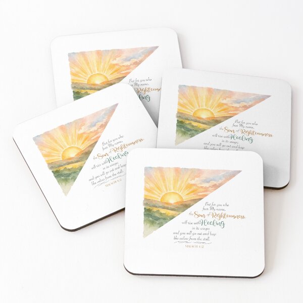 Item preview, Sun of Righteousness Malachi 4:2 Healing Watercolor Sunrise designed and sold by LazyScreations.