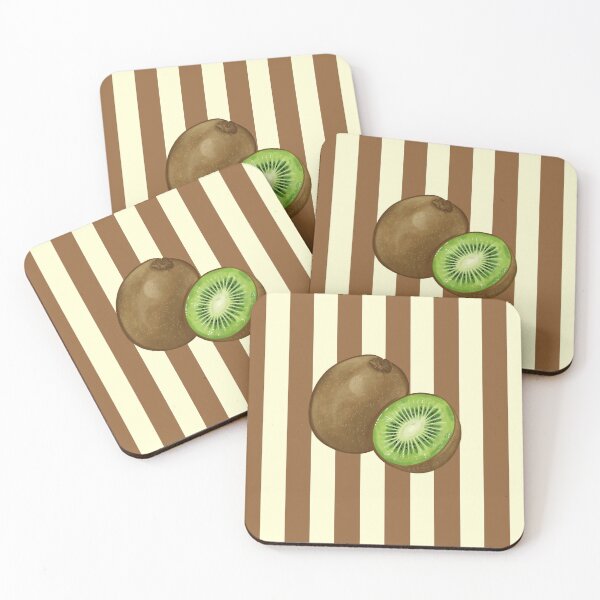 Item preview, Kiwi illustration on brown stripes. designed and sold by joleyjl.