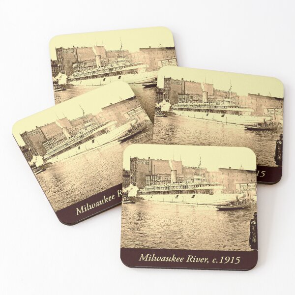 Item preview, Milwaukee River, Downtown Milwaukee, c.1915, Vintage Photograph designed and sold by AMacGPhilly.