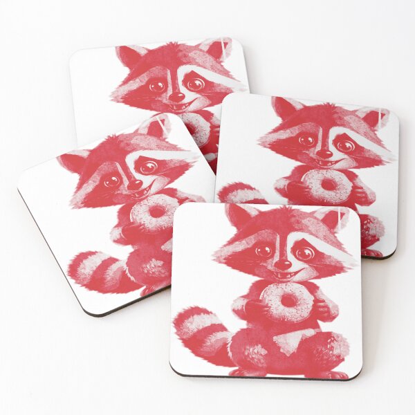 Item preview, Cute Raccoon Eating Donut designed and sold by kinpirks.