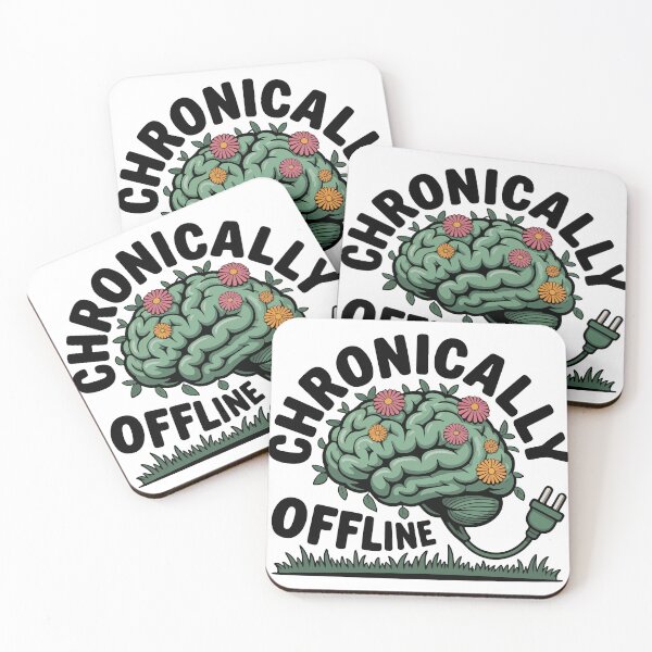 Item preview, Chronically Offline Brain Unplugged Nature Growth designed and sold by PixelWaveBD.