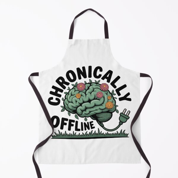 Item preview, Chronically Offline Brain Unplugged Nature Growth designed and sold by PixelWaveBD.