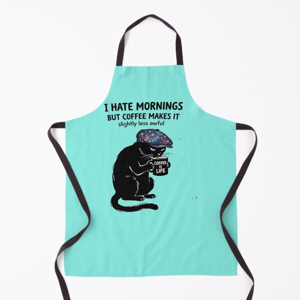 Item preview, cute black cat coffee addict designed and sold by  Mudikeys.