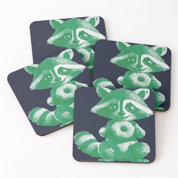 Item preview, Cute Raccoon Eating Donut designed and sold by kinpirks.